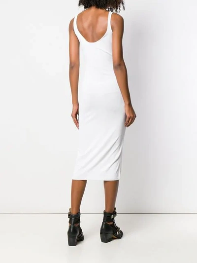 OFF-WHITE LOGO JERSEY DRESS - 白色