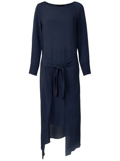 Shop Magrella Midi Silk Dress In Blue