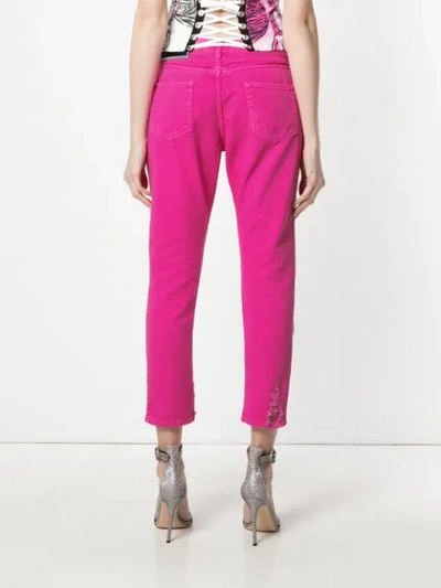 Shop Marco Bologna Cropped Distressed Jeans In Pink