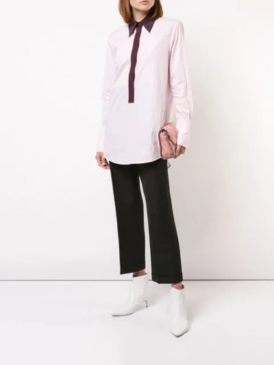 Shop Victoria Victoria Beckham Striped Shirt In Pink