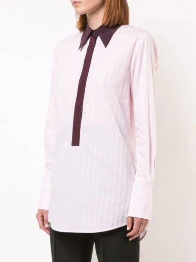 Shop Victoria Victoria Beckham Striped Shirt In Pink