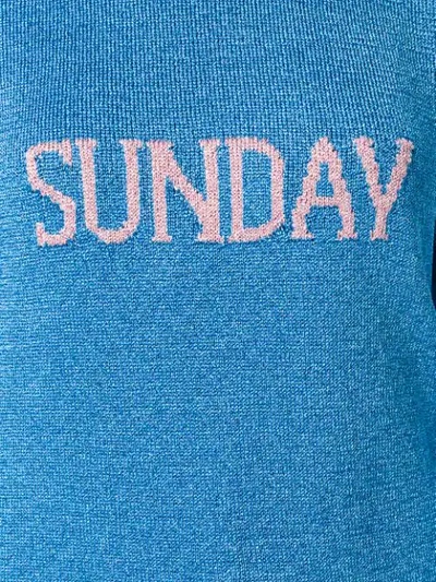 Shop Alberta Ferretti Sunday Intarsia Knit Sweater In Blue