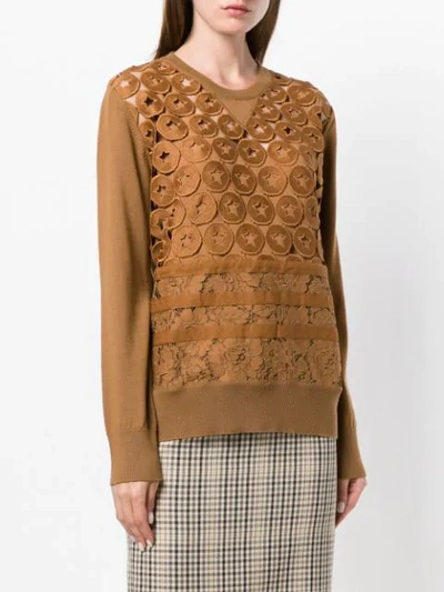 Shop N°21 Nº21 Embroidered Lace Sweater - Neutrals