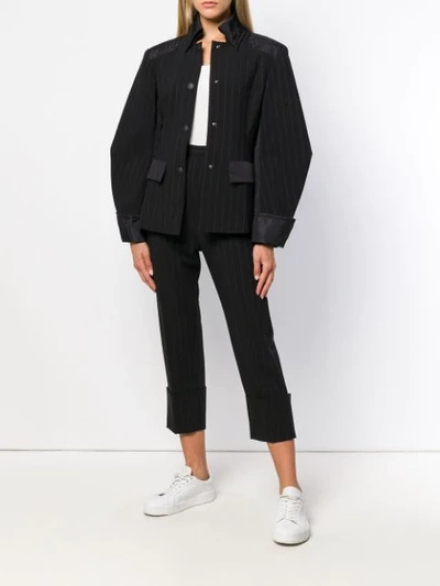 Shop I'm Isola Marras Pinstripe Cropped Trousers In Black
