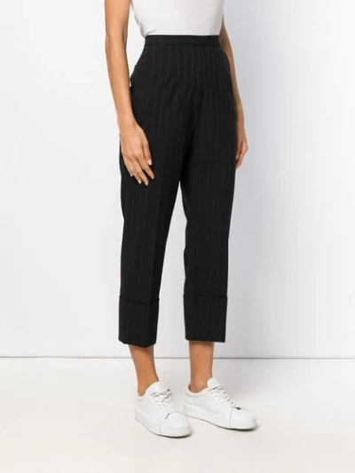 Shop I'm Isola Marras Pinstripe Cropped Trousers In Black