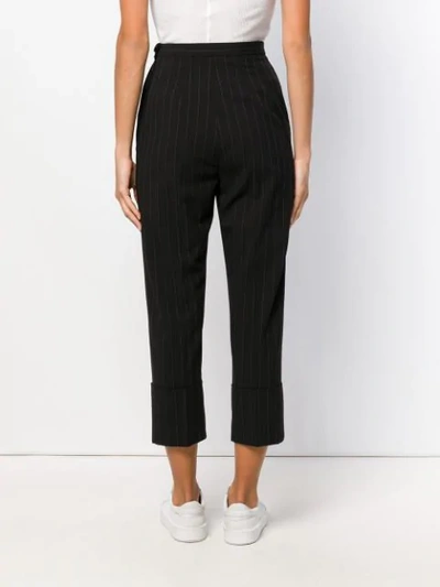 Shop I'm Isola Marras Pinstripe Cropped Trousers In Black