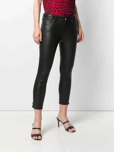 Shop Rta Cropped Skinny Trousers In Black