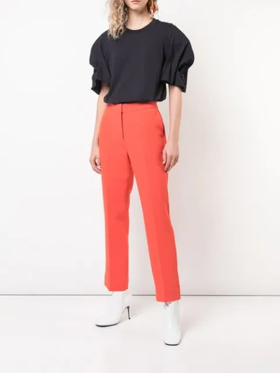 Shop Victoria Victoria Beckham High Waisted Trousers In Red