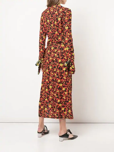 Shop Proenza Schouler Wildflower V-neck Dress In Poppy Wildflower