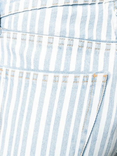 Shop Off-white Diag Striped Denim Shorts In Blue