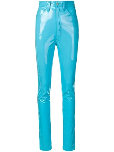 Shop Maison Margiela High-waisted Trousers In Blue