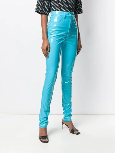 Shop Maison Margiela High-waisted Trousers In Blue