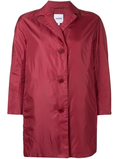 ASPESI SINGLE-BREASTED COAT - 红色