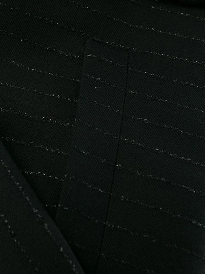 Shop Saint Laurent Embroidered Striped Blazer In Black