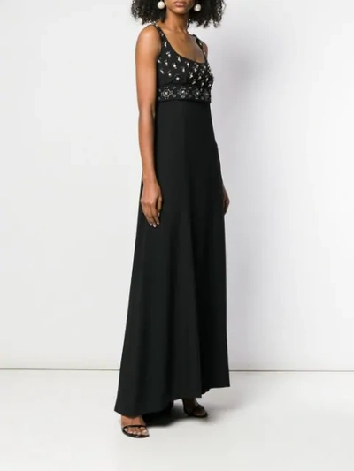 Pre-owned Prada 2000's Embroidered Gown In Black