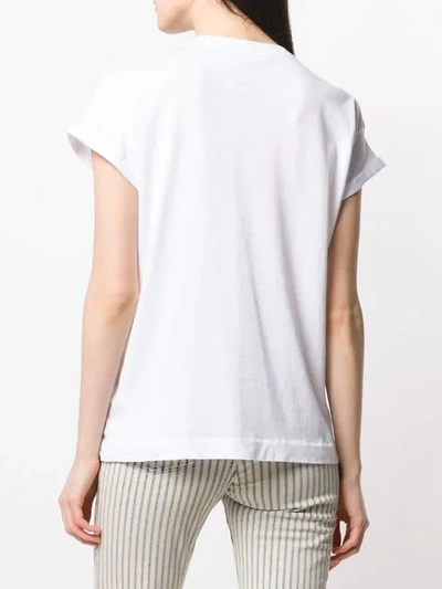 BRUNELLO CUCINELLI BEAD EMBROIDERY T-SHIRT - 白色