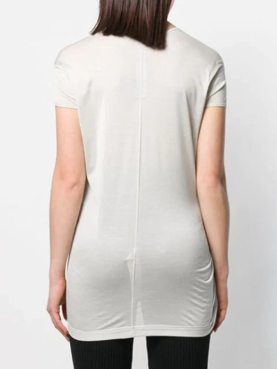 Shop Rick Owens Long Satin T-shirt In Grey