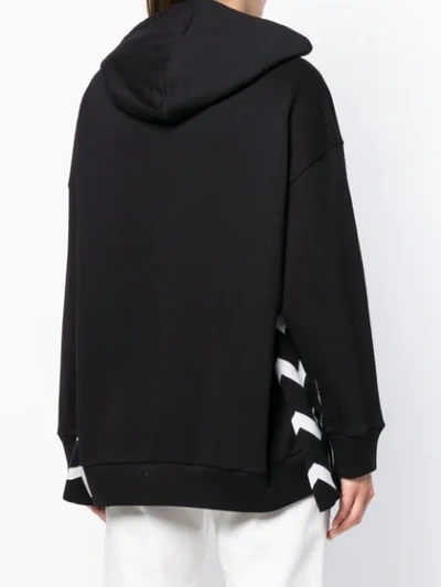 Shop Stella Mccartney Printed Panel Hoodie In Black