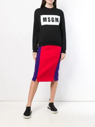 Msgm Logo Print Sweatshirt In Black