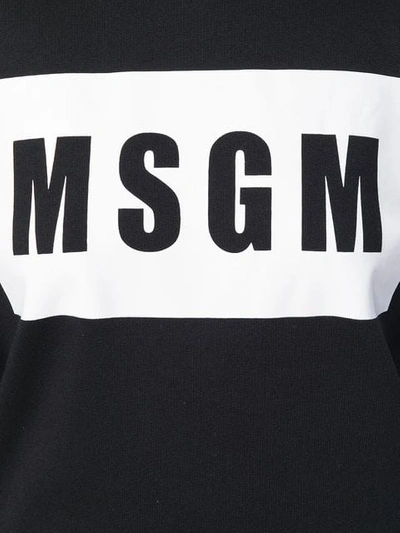 Msgm Logo Print Sweatshirt In Black