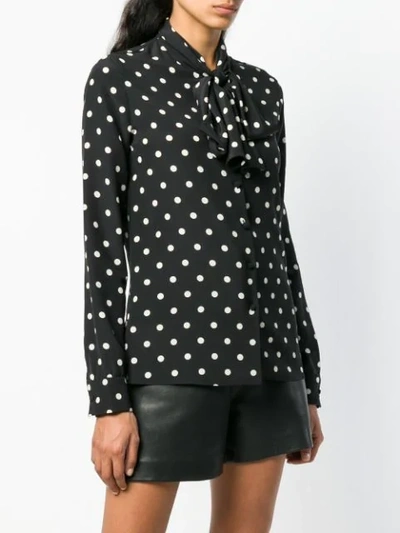 polka dot pussy bow blouse