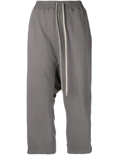 Shop Rick Owens Drkshdw Drawstring Cropped Trousers - Grey
