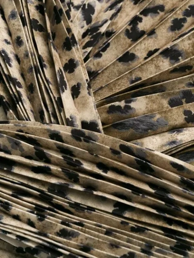 Shop Prada Pleated Leopard Print Skirt In F0032 Vaniglia
