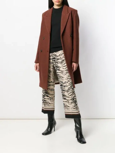 Shop Cambio Zebra Print Cropped Trousers In 999 Nude