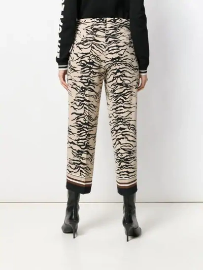 Shop Cambio Zebra Print Cropped Trousers In 999 Nude
