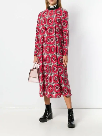 Shop Red Valentino Printed Mid-length Dress In Red