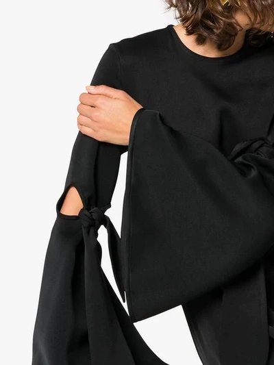 Shop Ellery Thelma Tie Sleeve Mini Dress In Black