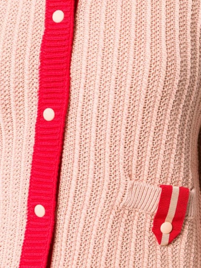 Shop Pinko Contrast Trim Cardigan In Pink