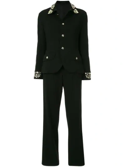 Shop Yohji Yamamoto Vintage Metallic Beads Suit In Black