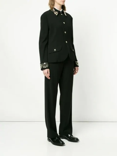 Shop Yohji Yamamoto Vintage Metallic Beads Suit In Black