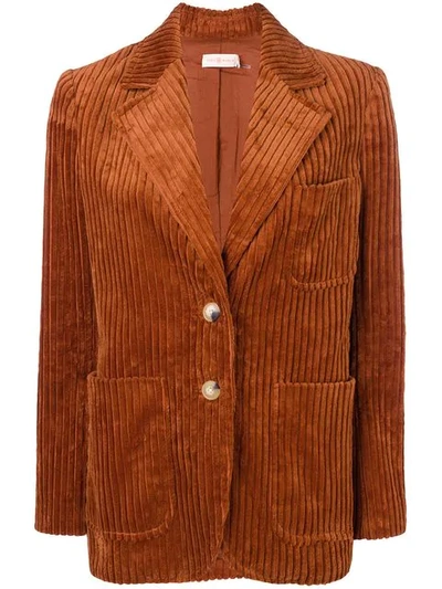 Shop Tory Burch Corduroy Blazer In 616 Autumn Rust