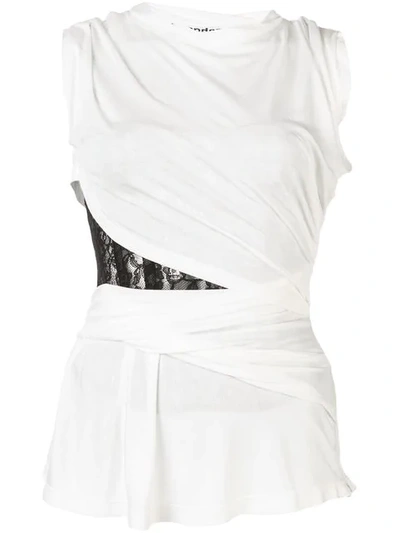 Shop Alexander Wang Lace Cut Out Vest In White