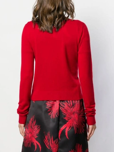 Shop N°21 Sequinned Floral Motif Cardigan In Red