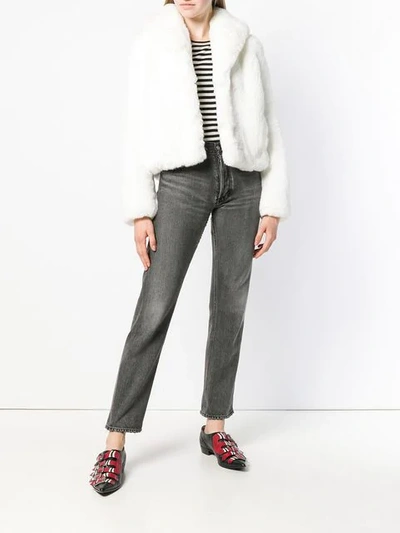 Shop La Seine & Moi Erelle Faux Fur Jacket - White