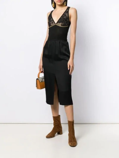 Forte Forte Lace Panel Tank Top In Black