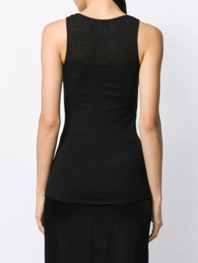 Forte Forte Lace Panel Tank Top In Black