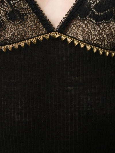 Forte Forte Lace Panel Tank Top In Black