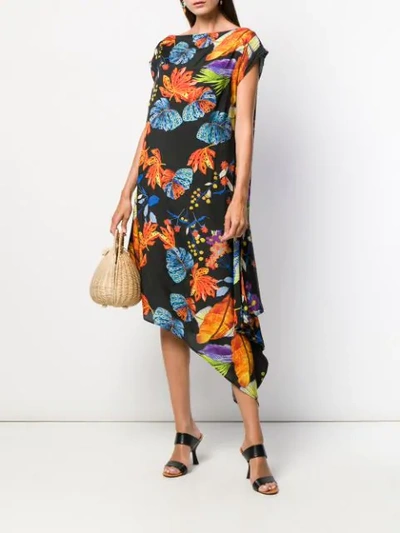 Shop Pinko Floral Print Dress - Black