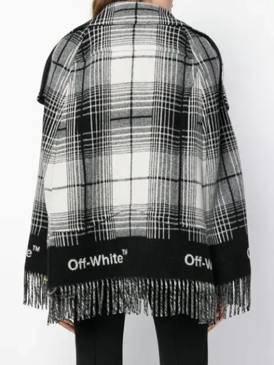 Shop Off-white Mantel Mit Fransensaum - Schwarz In Black