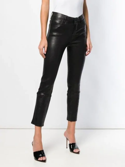 Shop J Brand Cut-out Trim Skinny Trousers In Black