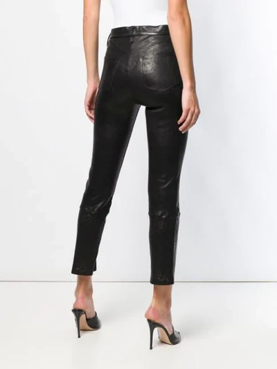 Shop J Brand Cut-out Trim Skinny Trousers In Black
