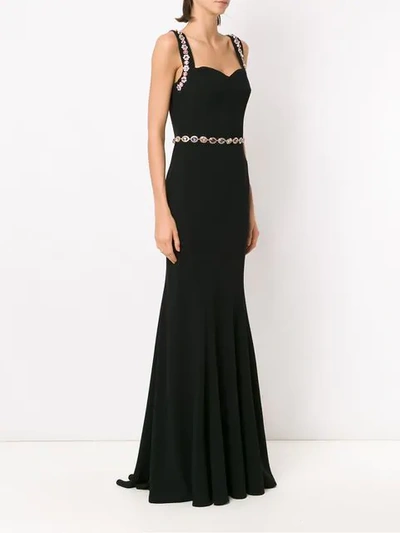 Shop Dolce & Gabbana Crystal Embellished Gown In Black