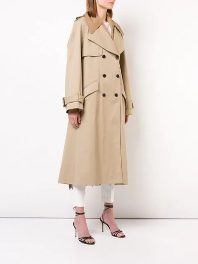 Shop Adam Lippes Fringe Detailed Trench Coat In Neutrals