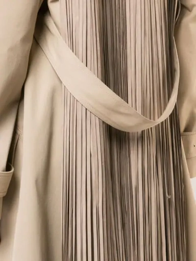 Shop Adam Lippes Fringe Detailed Trench Coat In Neutrals