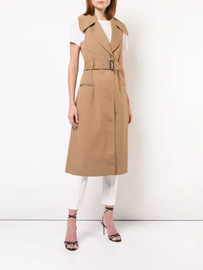 Shop Adam Lippes Fringe Detailed Trench Coat In Neutrals