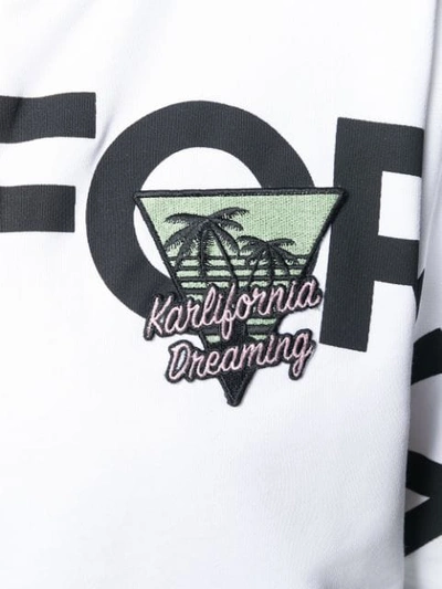 Shop Karl Lagerfeld Karlifornia Half-zip Sweatshirt In White